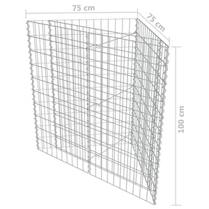Συρματοκιβώτιο-Γλάστρα Υπερυψωμένη 75x75x100 εκ. Γαλβ. Χάλυβας - Pakobazaar