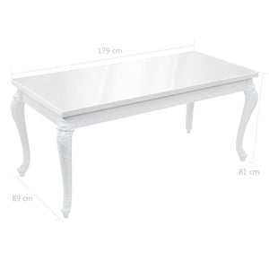 Τραπεζαρία Γυαλιστερή Λευκή 179 x 89 x 81 εκ. - PAKOBAZAAR