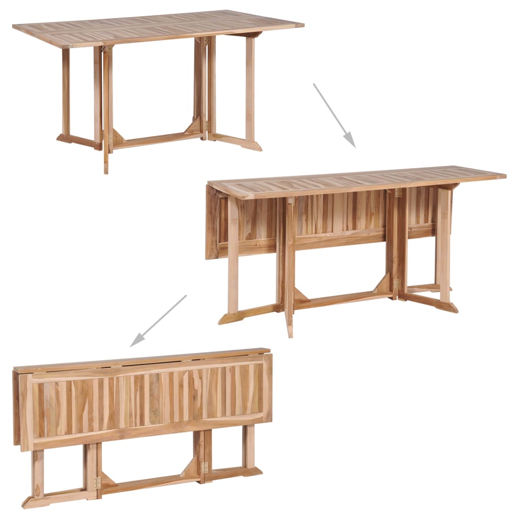 Τραπέζι Κήπου Butterfly Πτυσσόμενο 150x90x75 εκ Μασίφ Ξύλο Teak