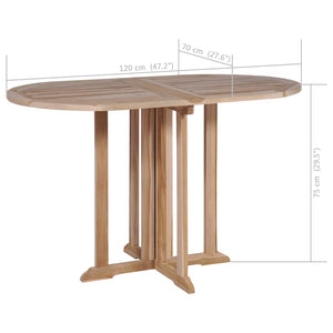 Τραπέζι Κήπου Butterfly Πτυσσόμενο 120x70x75 εκ Μασίφ Ξύλο Teak - Pakobazaar