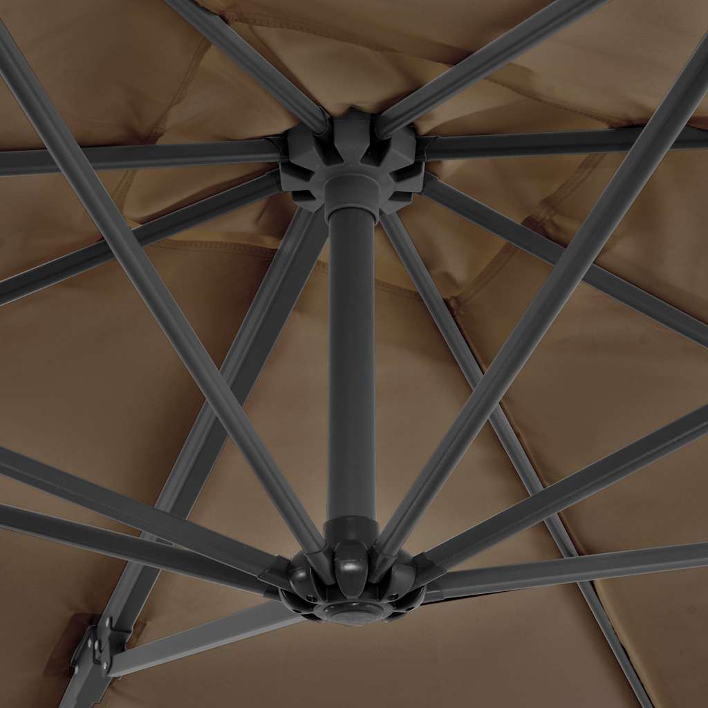 Ομπρέλα Κήπου Πρόβολος Taupe 250x250εκ με Ιστό Αλουμινίου