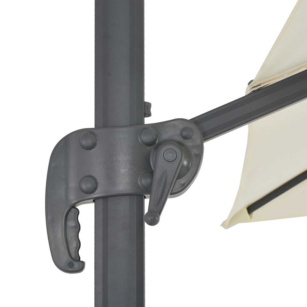 Ομπρέλα Κήπου με Προβολέα και Στύλο Αλουμινίου, Άμμος 300x300 εκ. - Pakobazaar