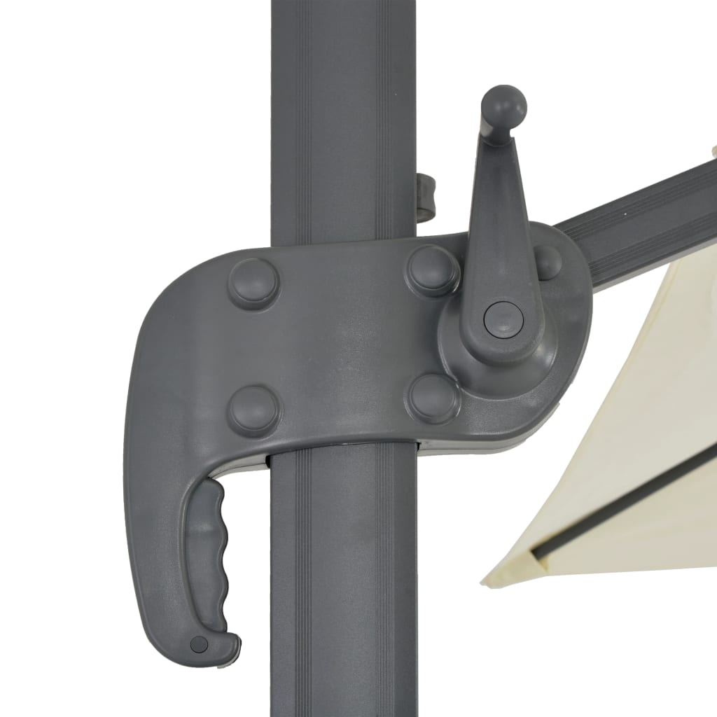 Ομπρέλα Κήπου με Προβολέα και Στύλο Αλουμινίου, Άμμος 400x300 εκ. - Pakobazaar