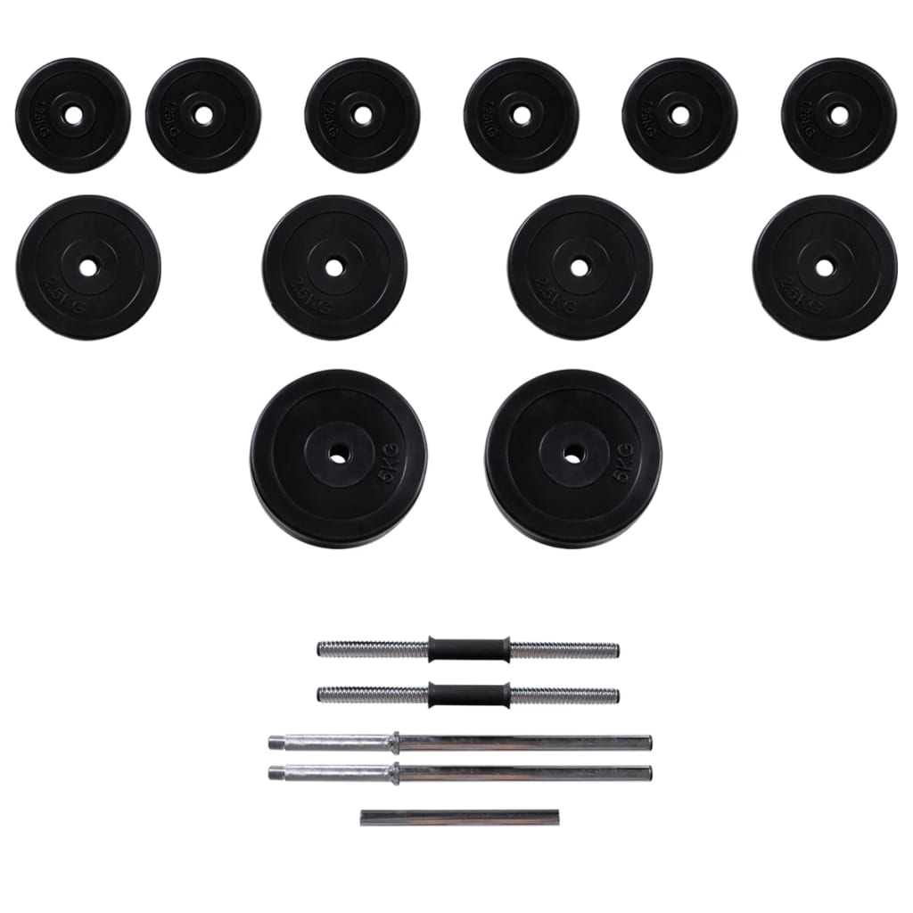 Πάγκος Κοιλιακών Ρυθμιζόμενος με Σετ Μπάρα και Αλτήρες 30,5 κ. - Pakobazaar