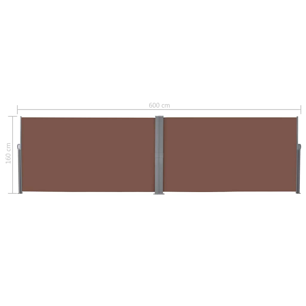 Σκίαστρο Πλαϊνό Συρόμενο Καφέ 160 x 600 εκ. - PAKOBAZAAR
