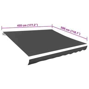 Τεντόπανο Ανθρακί 450 x 300 εκ. από Καραβόπανο - PAKOBAZAAR