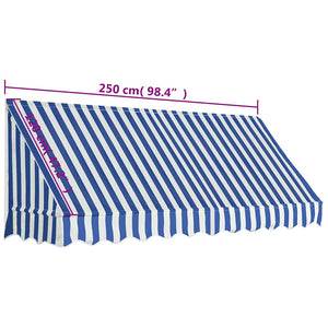 Τέντα Bistro Μπλε / Λευκό 250 x 120 εκ.