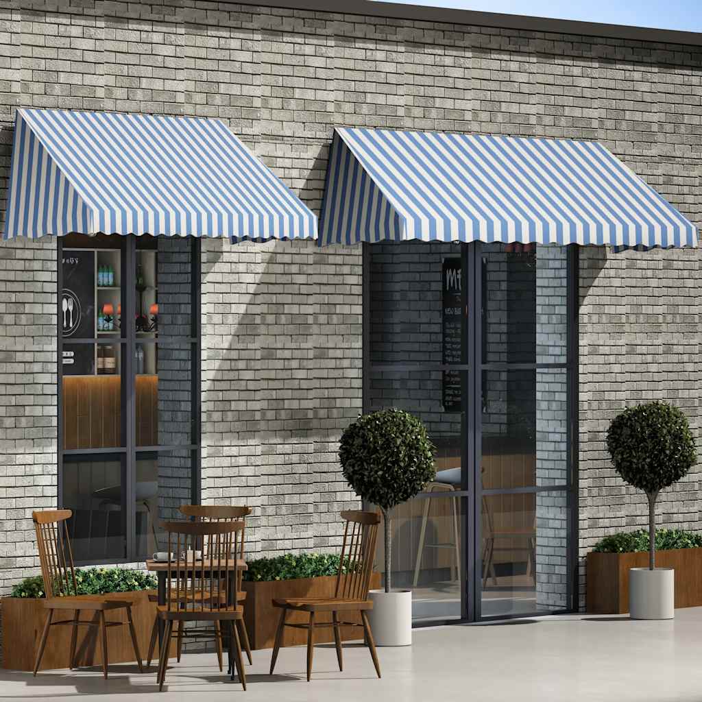 Τέντα Bistro Μπλε / Λευκό 250 x 120 εκ.