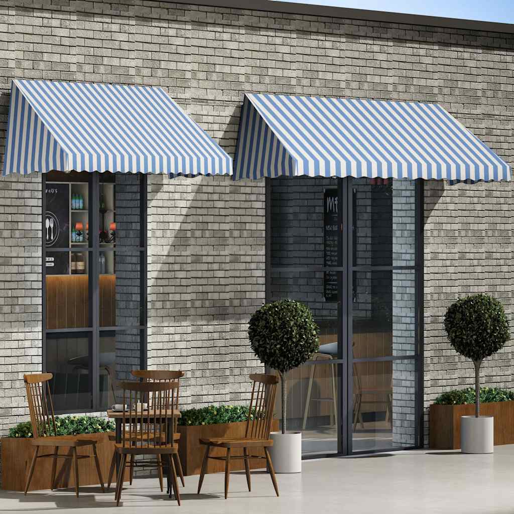 Τέντα Bistro Μπλε / Λευκό 300 x 120 εκ. - Pakobazaar