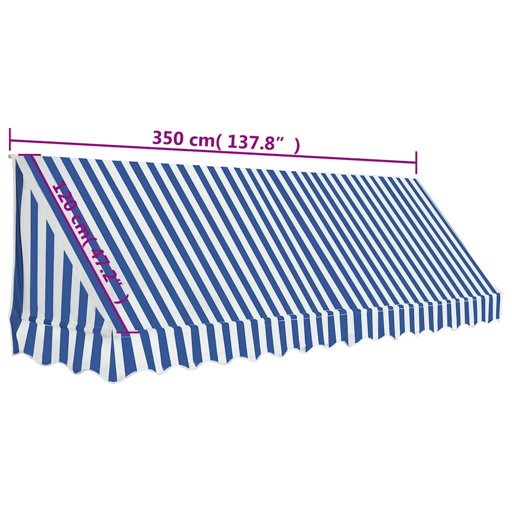 Τέντα Bistro Μπλε / Λευκό 350 x 120 εκ.