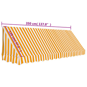 Τέντα Bistro Πορτοκαλί / Λευκό 350 x 120 εκ.