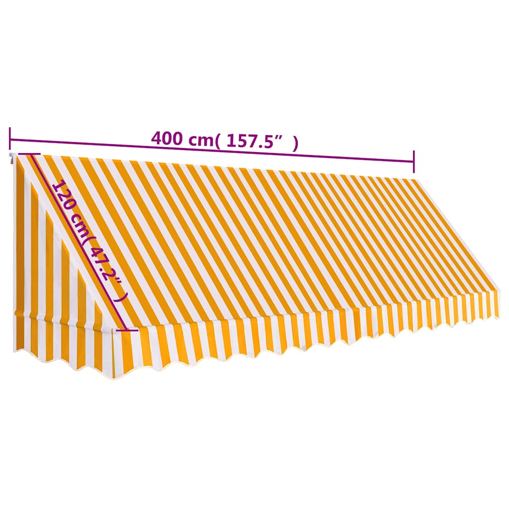 Τέντα Bistro Πορτοκαλί / Λευκό 400 x 120 εκ.
