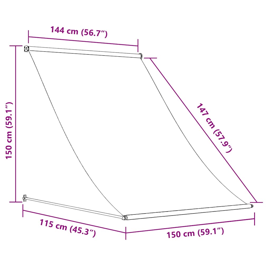 Τέντα Συρόμενη Μπλε / Λευκό 150 x 150 εκ. - PAKOBAZAAR