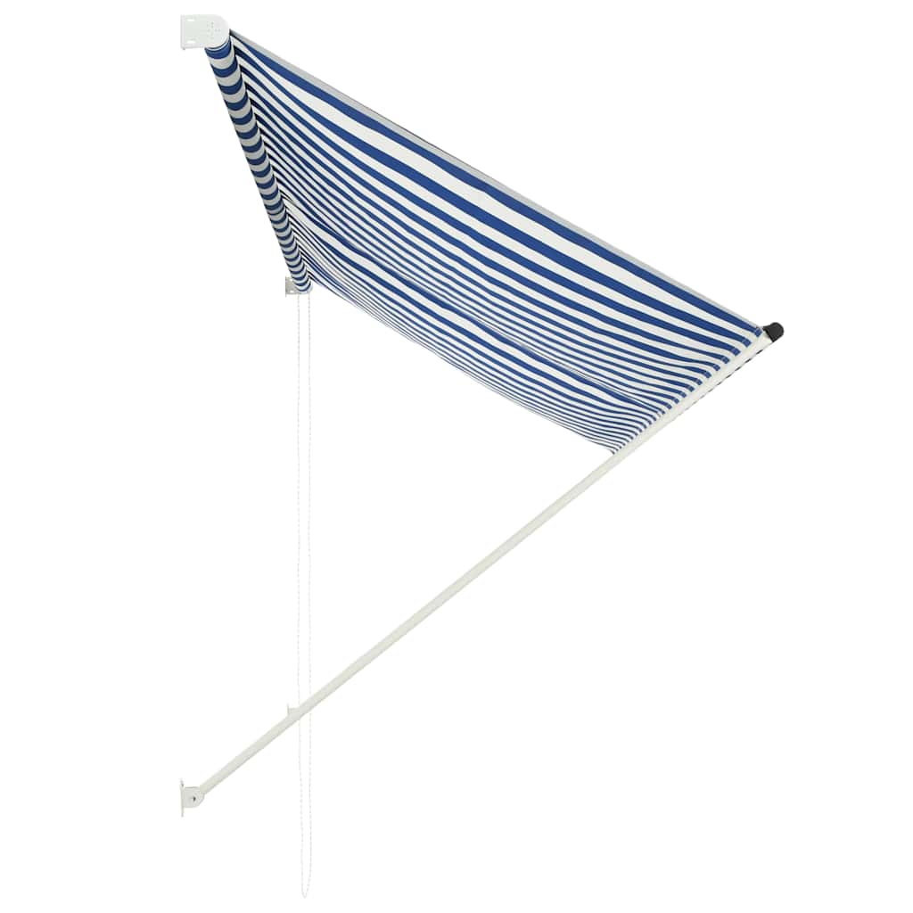 Τέντα Συρόμενη Μπλε / Λευκό 250 x 150 εκ. - PAKOBAZAAR