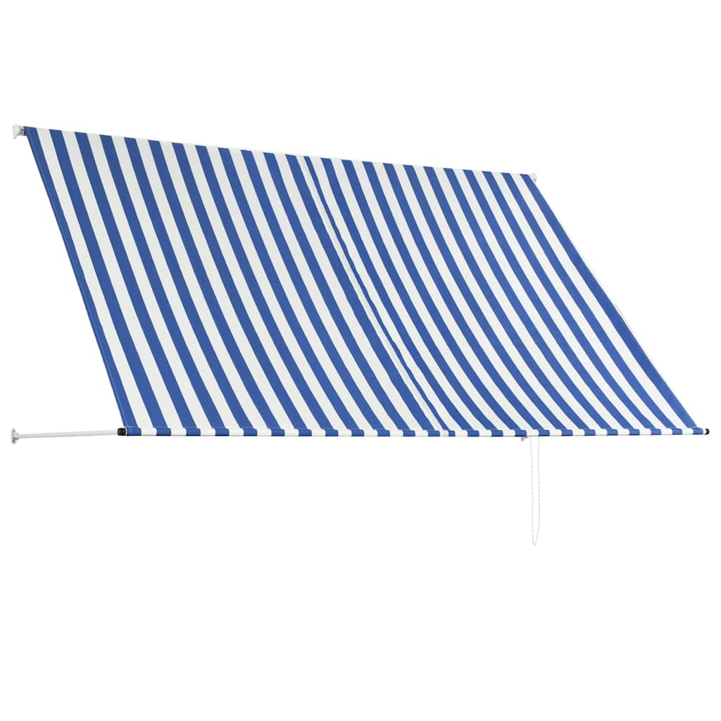 Τέντα Συρόμενη Μπλε / Λευκό 250 x 150 εκ. - PAKOBAZAAR