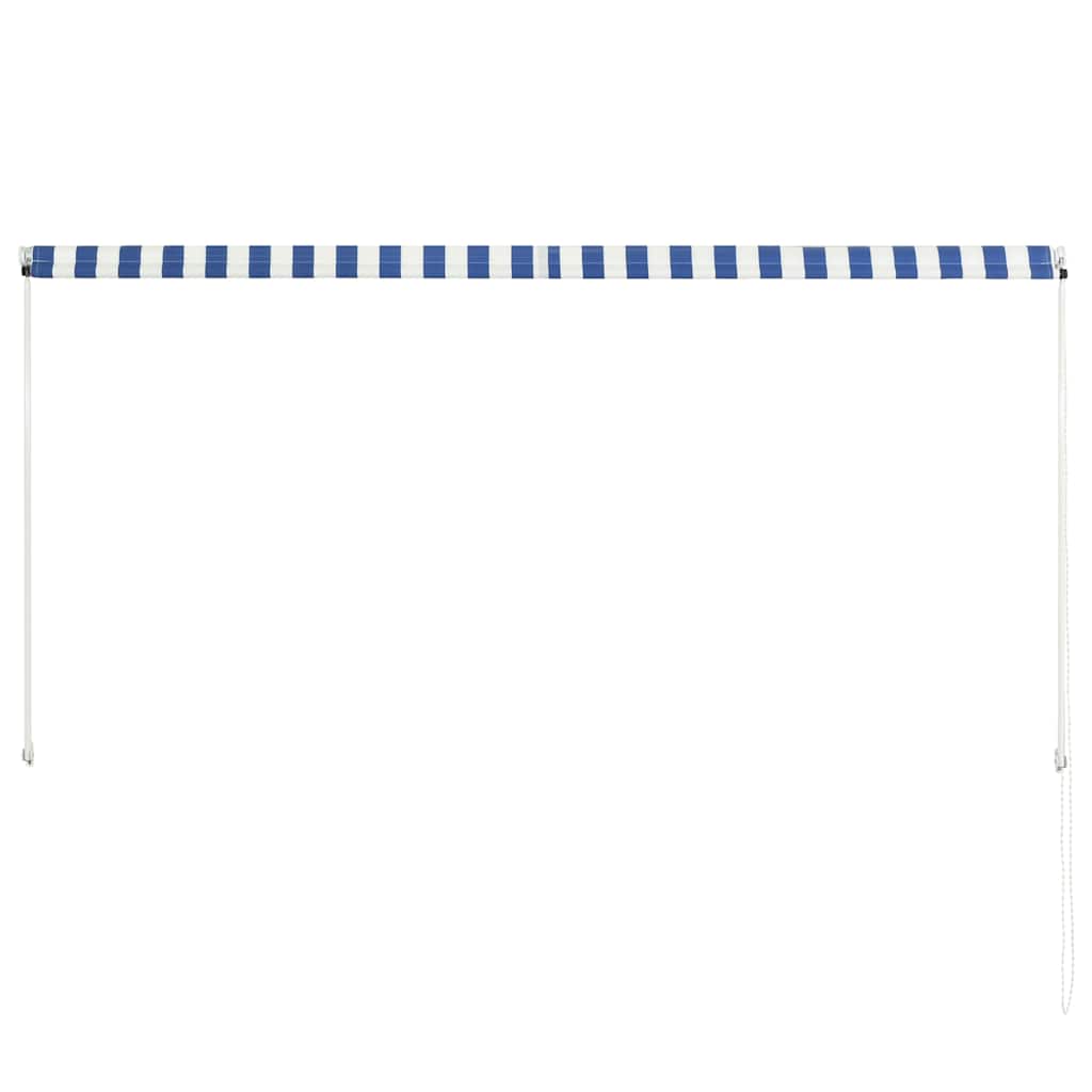 Τέντα Συρόμενη Μπλε / Λευκό 250 x 150 εκ. - PAKOBAZAAR