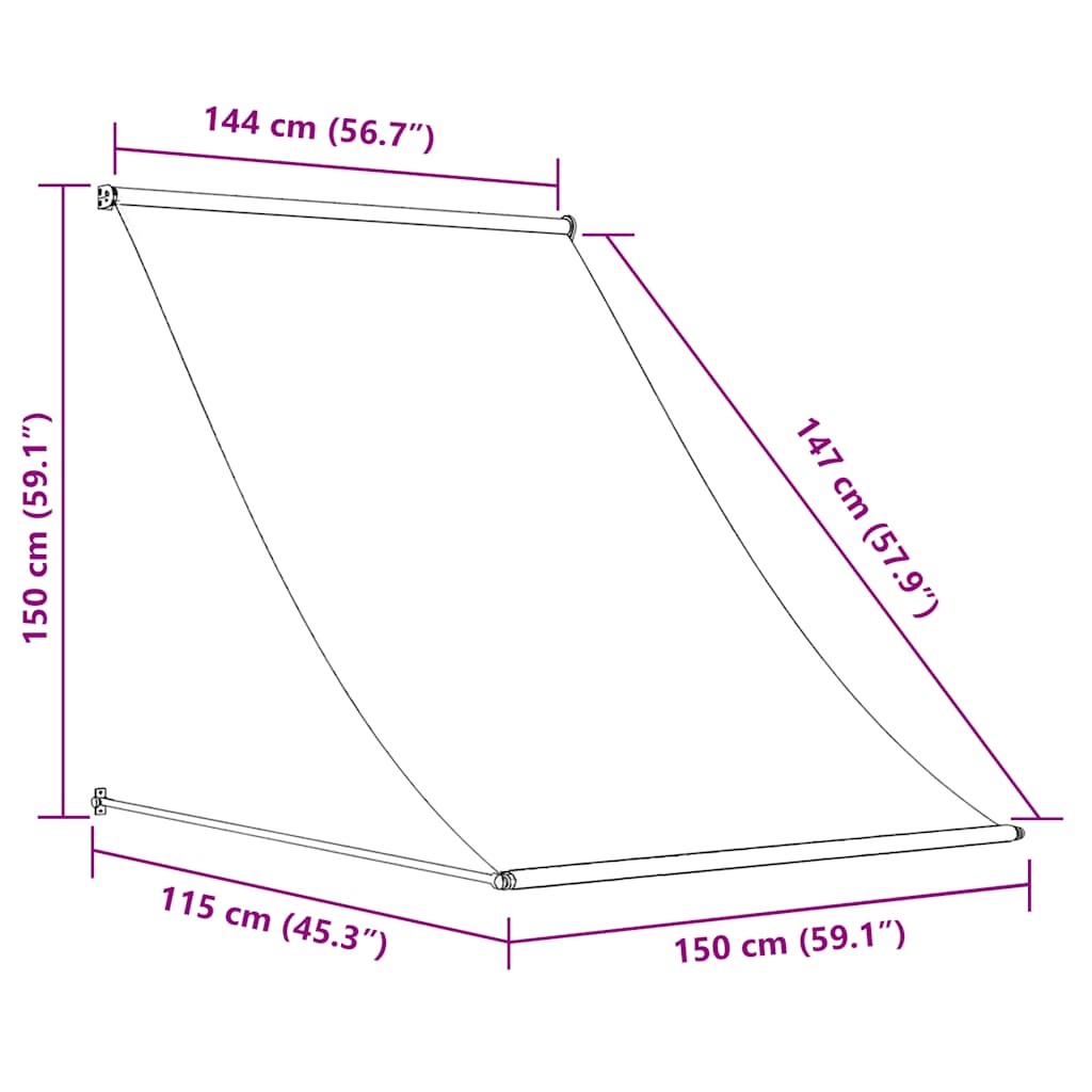 Τέντα Συρόμενη Κίτρινο / Λευκό 150 x 150 εκ. - Pakobazaar