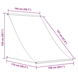Τέντα Συρόμενη Κίτρινο / Λευκό 150 x 150 εκ. - Pakobazaar