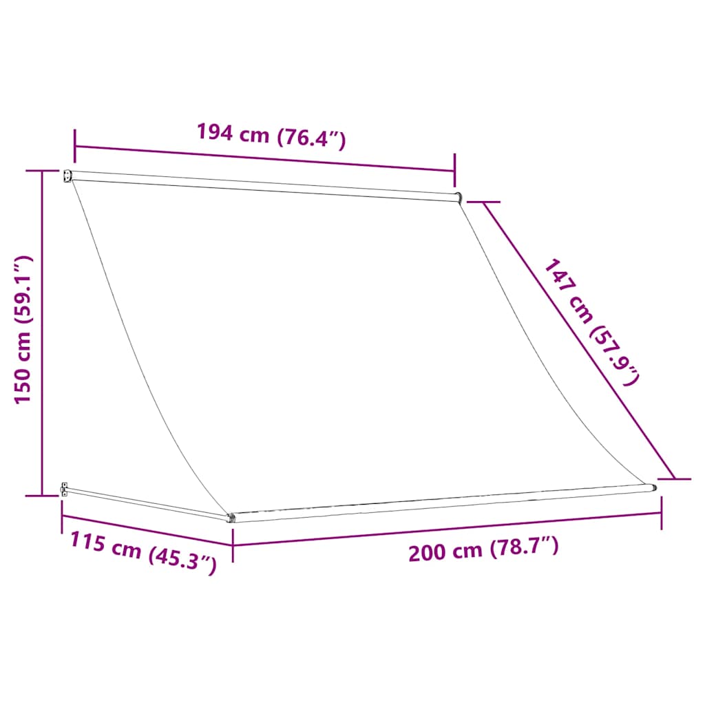 Τέντα Συρόμενη Κίτρινο / Λευκό 200 x 150 εκ. - PAKOBAZAAR