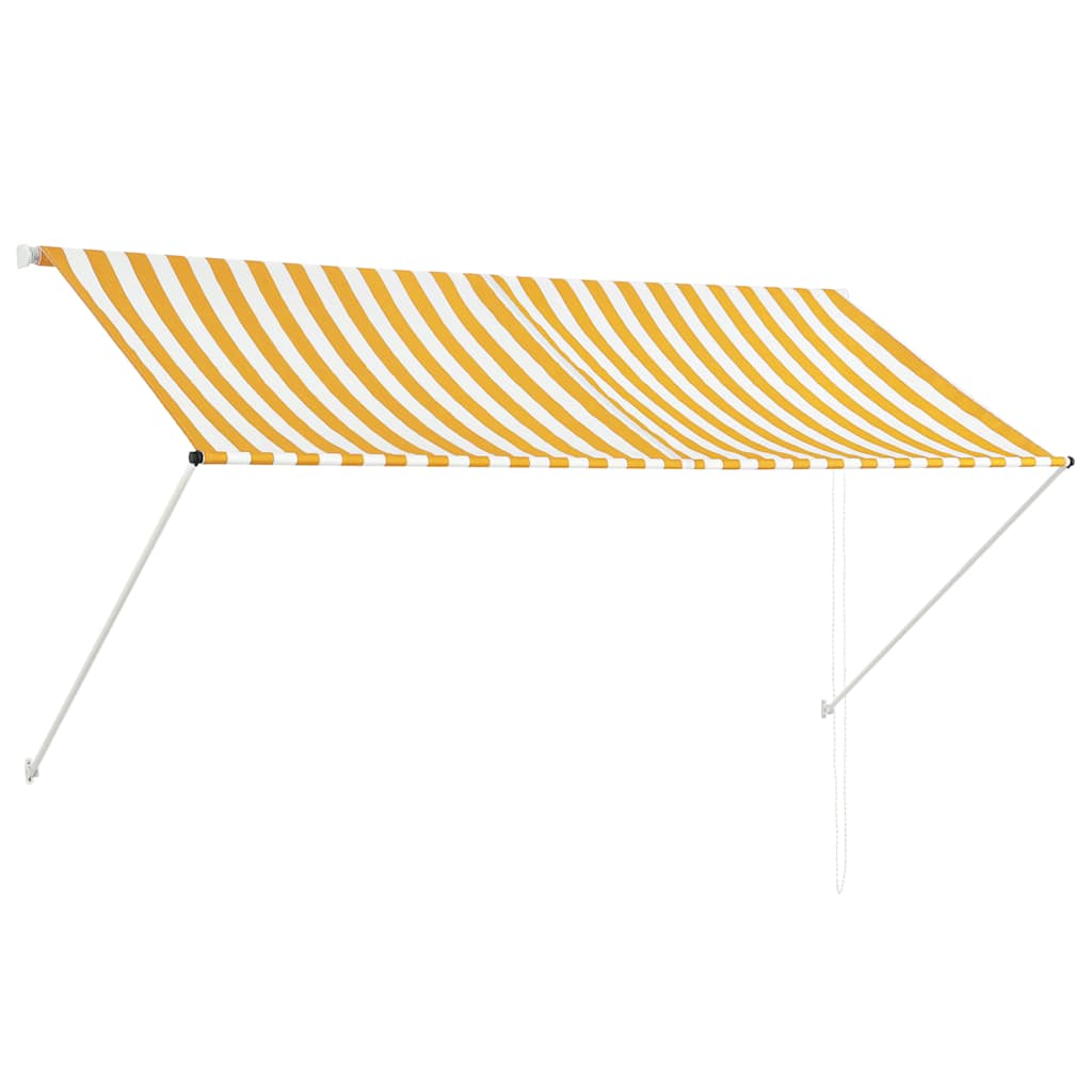 Τέντα Συρόμενη Κίτρινο / Λευκό 250 x 150 εκ. - Pakobazaar