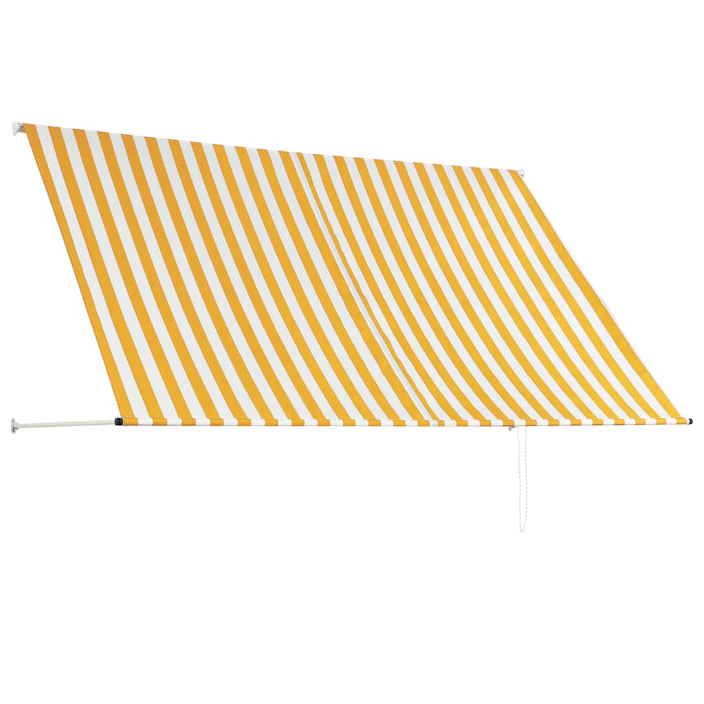 Τέντα Συρόμενη Κίτρινο / Λευκό 250 x 150 εκ. - Pakobazaar
