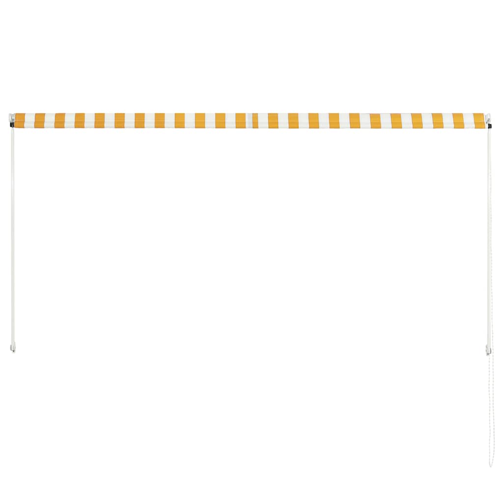 Τέντα Συρόμενη Κίτρινο / Λευκό 250 x 150 εκ. - Pakobazaar