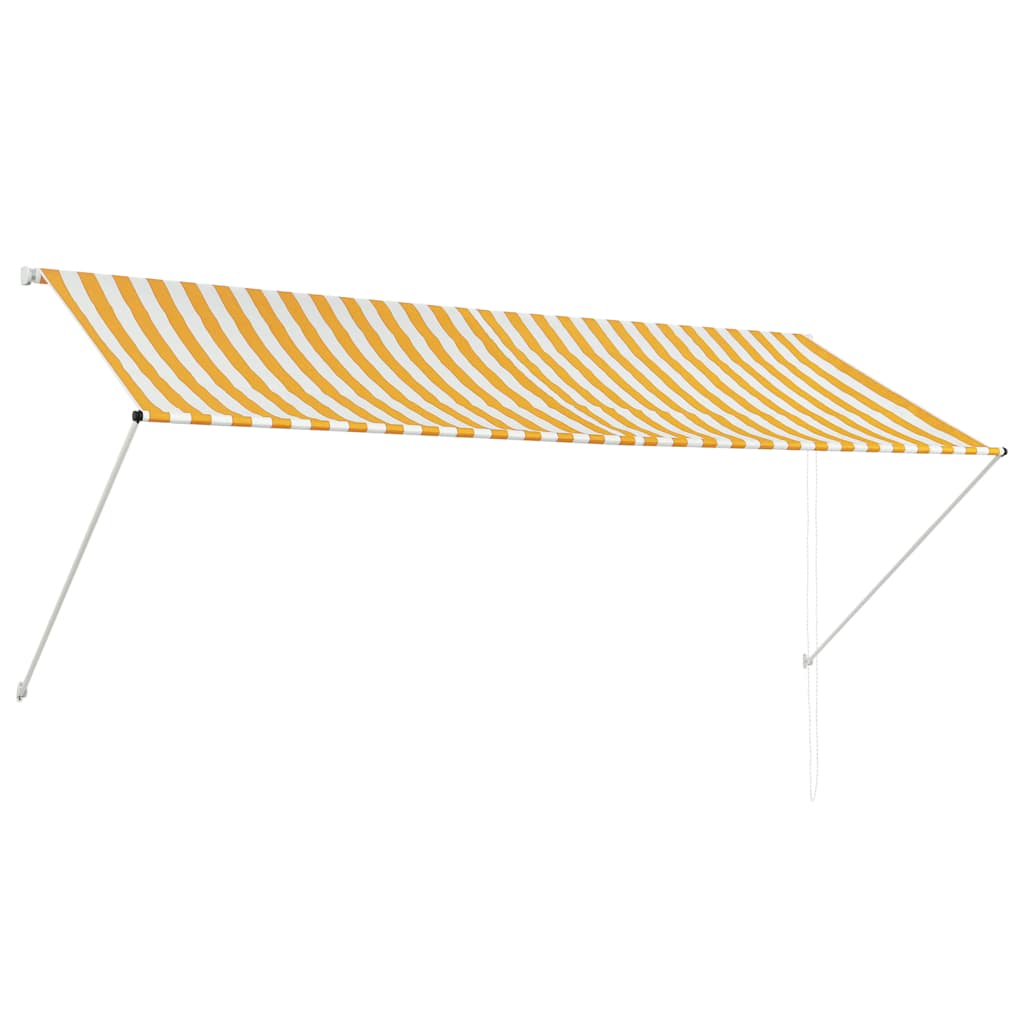 Τέντα Συρόμενη Κίτρινο / Λευκό 300 x 150 εκ. - PAKOBAZAAR