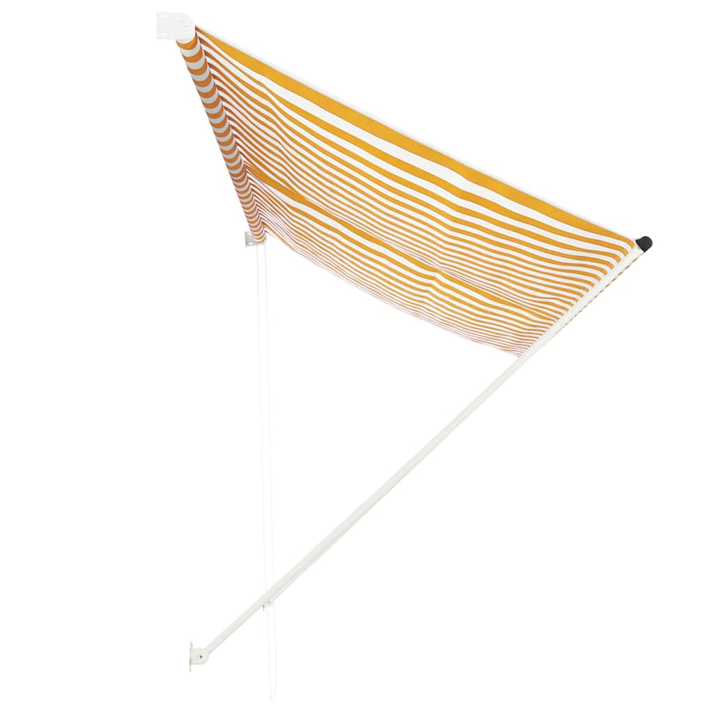 Τέντα Συρόμενη Κίτρινο / Λευκό 300 x 150 εκ. - PAKOBAZAAR