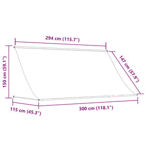Τέντα Συρόμενη Κίτρινο / Λευκό 300 x 150 εκ. - PAKOBAZAAR