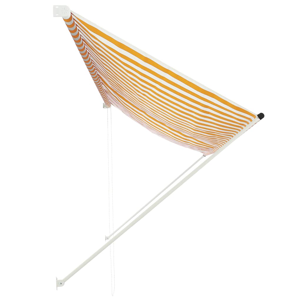 Τέντα Συρόμενη Κίτρινο / Λευκό 350 x 150 εκ. - Pakobazaar