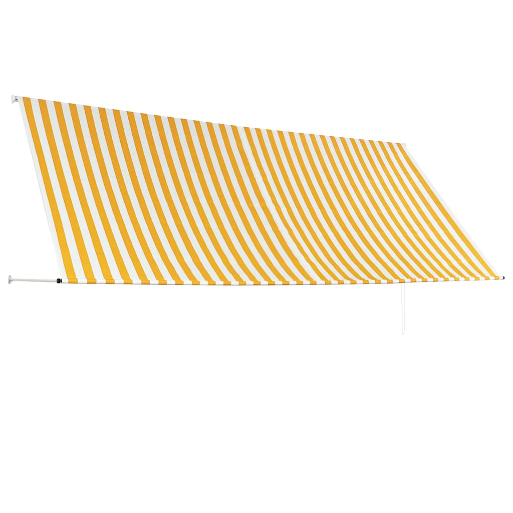 Τέντα Συρόμενη Κίτρινο / Λευκό 350 x 150 εκ. - Pakobazaar