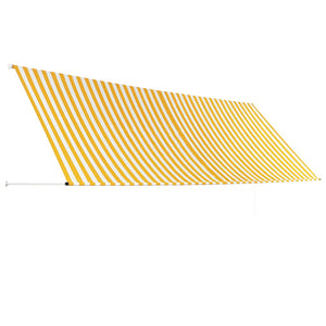 Τέντα Συρόμενη Κίτρινο / Λευκό 400 x 150 εκ. - PAKOBAZAAR