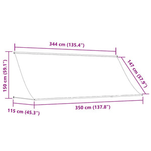 Τέντα Συρόμενη Κρεμ 350 x 150 εκ. - Pakobazaar