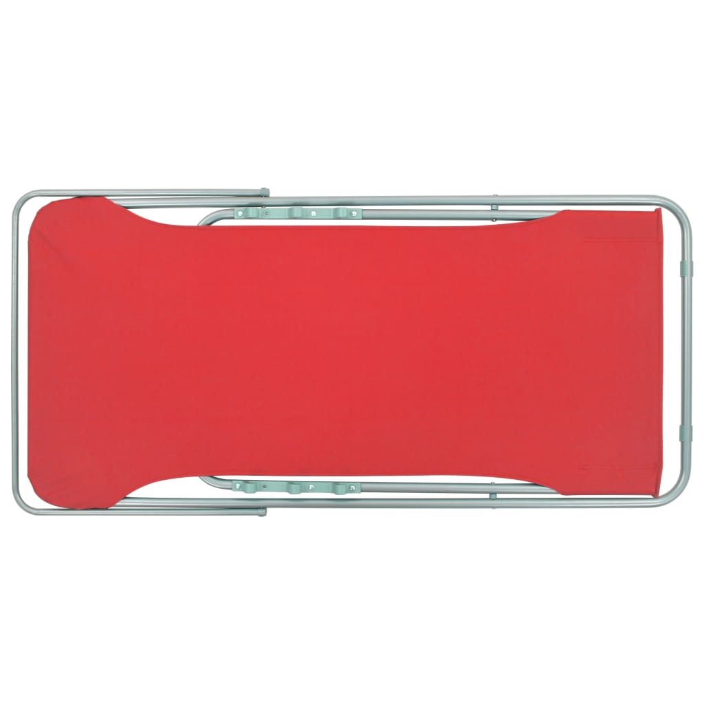 Σεζλόνγκ Πτυσσόμενες 2 τεμ. Κόκκινες από Ατσάλι / Ύφασμα Oxford - Pakobazaar