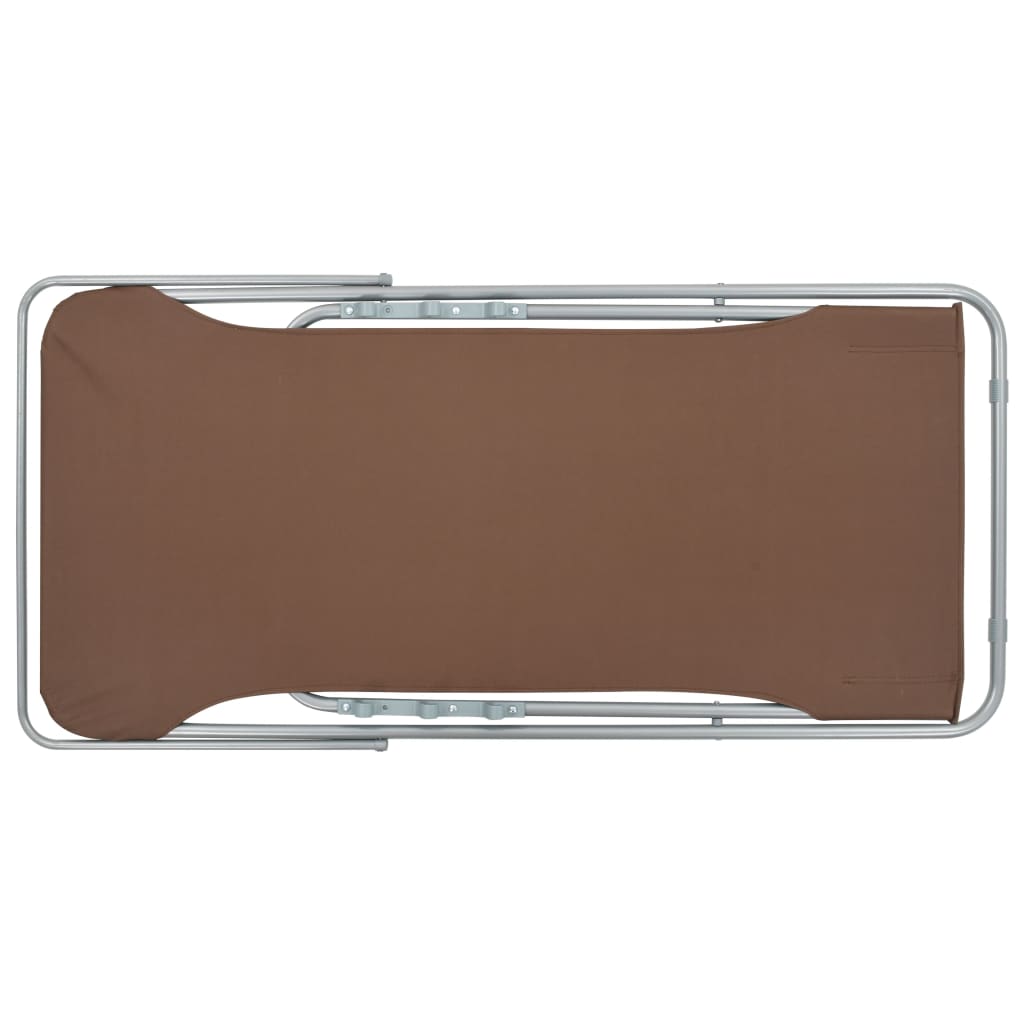 Σεζλόνγκ Πτυσσόμενες 2 τεμ. Καφέ από Ατσάλι και Ύφασμα Oxford - Pakobazaar