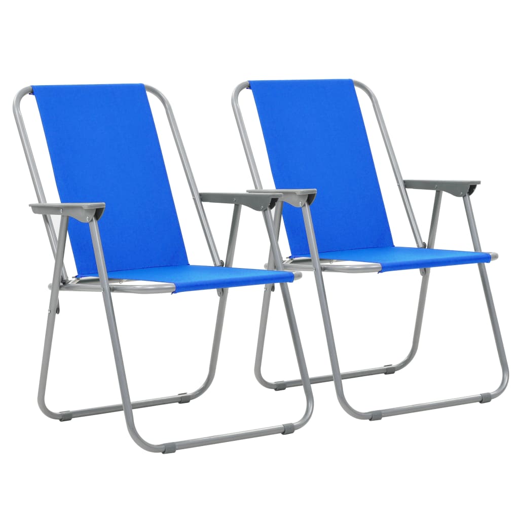 Καρέκλες Camping Πτυσσόμενες 2 τεμ. Μπλε 52 x 59 x 80 εκ. - Pakobazaar