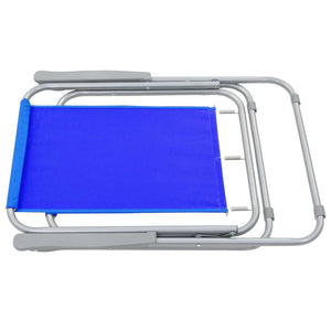 Καρέκλες Camping Πτυσσόμενες 2 τεμ. Μπλε 52 x 59 x 80 εκ. - Pakobazaar