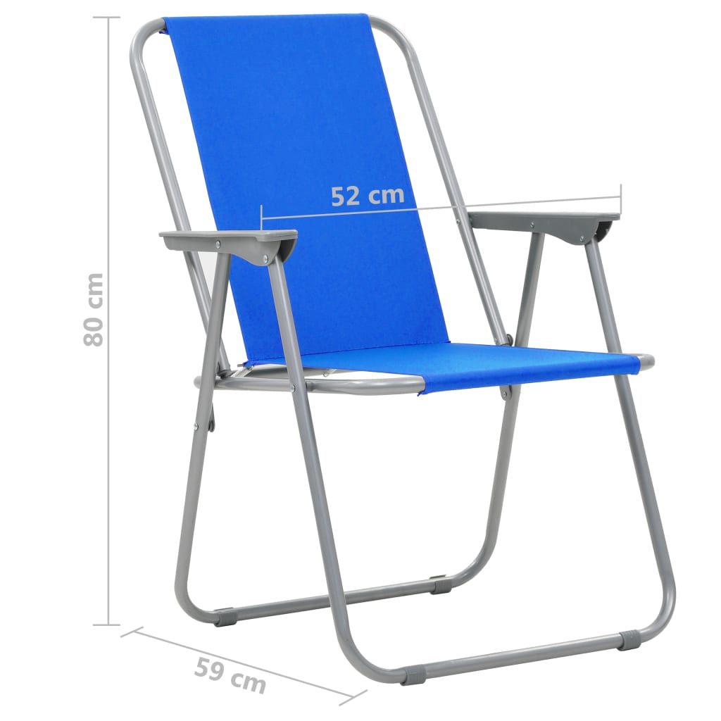 Καρέκλες Camping Πτυσσόμενες 2 τεμ. Μπλε 52 x 59 x 80 εκ. - Pakobazaar