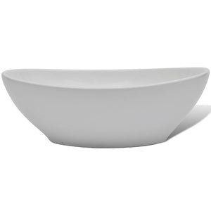 Νιπτήρας Οβάλ Λευκός 40 x 33 εκ. Κεραμικός - PAKOBAZAAR