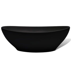 Νιπτήρας Οβάλ Μαύρος 40 x 33 εκ. Κεραμικός - PAKOBAZAAR