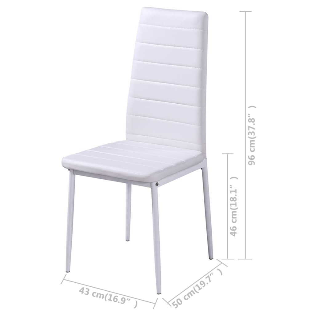 Σετ Τραπεζαρίας 5 Τεμαχίων Ασπρόμαυρο από Συνθετικό Δέρμα - PAKOBAZAAR