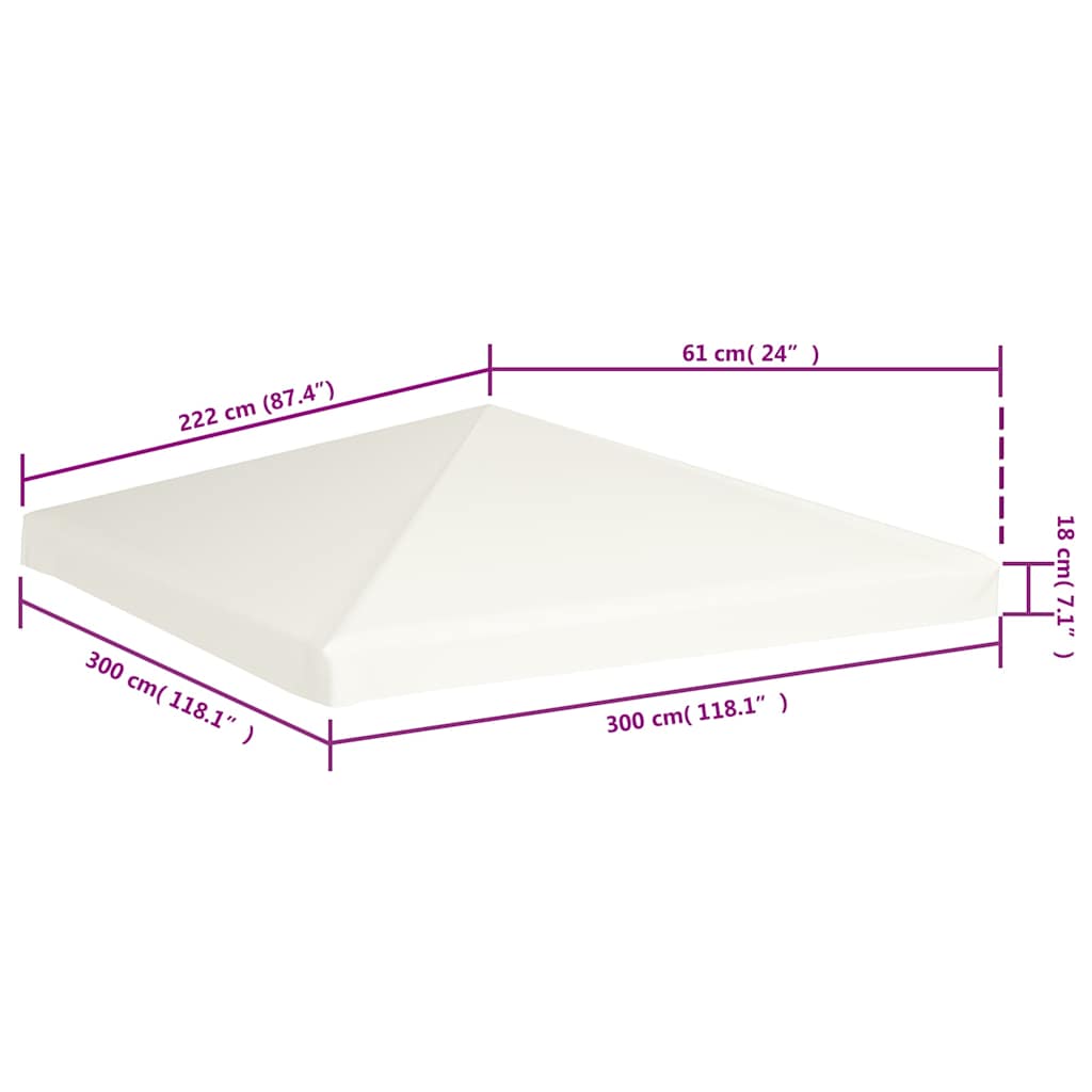 Κάλυμμα για Κιόσκι Λευκό Κρεμ 3 x 3 μ. 310 γρ./μ²