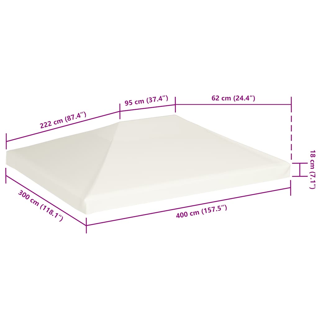 Κάλυμμα για Κιόσκι Λευκό Κρεμ 4 x 3 μ. 310 γρ./μ²