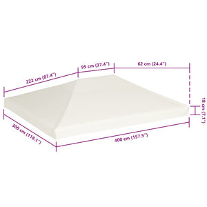 Κάλυμμα για Κιόσκι Λευκό Κρεμ 4 x 3 μ. 310 γρ./μ²