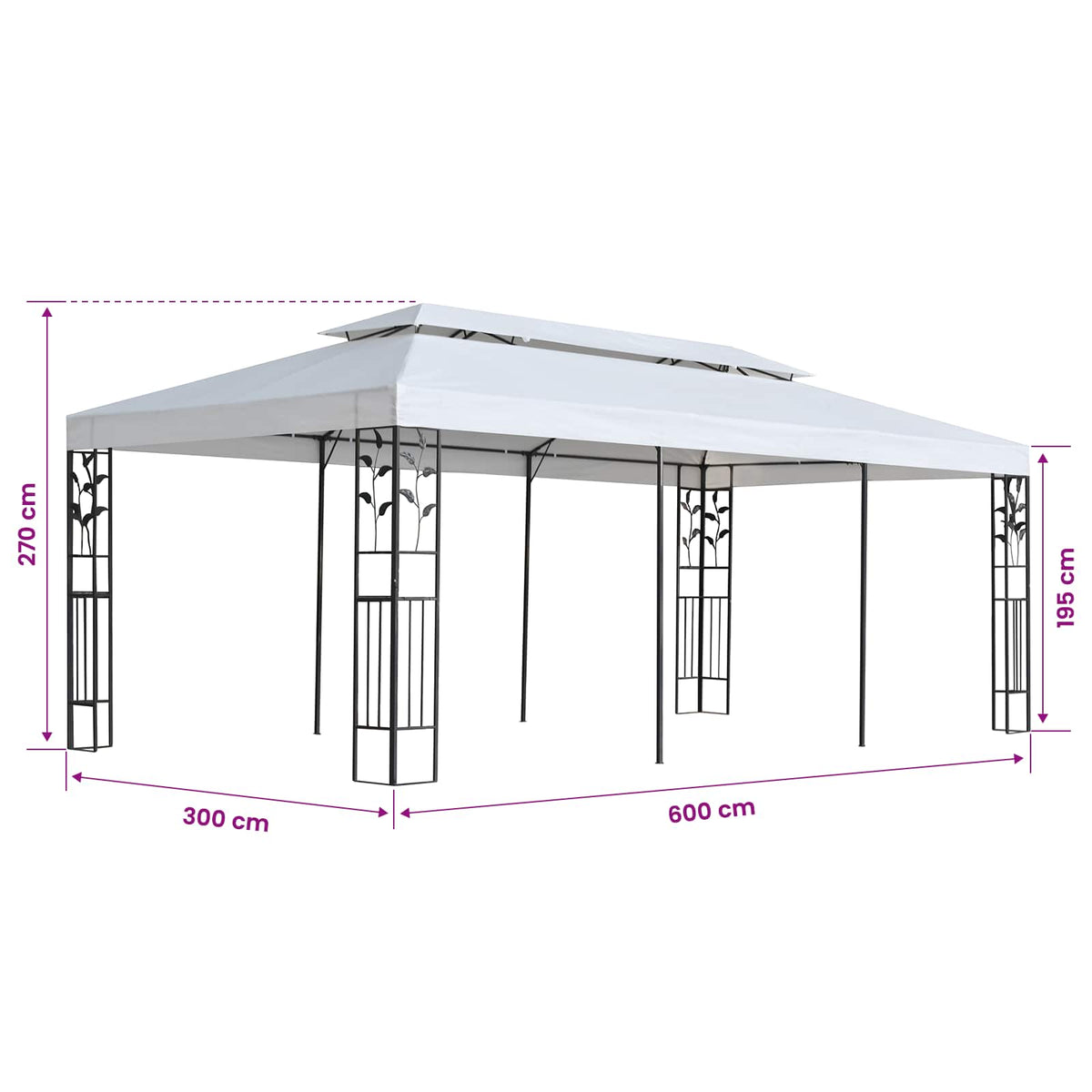 Ύφασμα για κιόσκι Λευκό 300 x 600 cm Πολυεστέρας