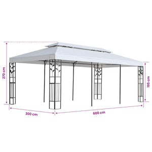 Ύφασμα για κιόσκι Λευκό 300 x 600 cm Πολυεστέρας