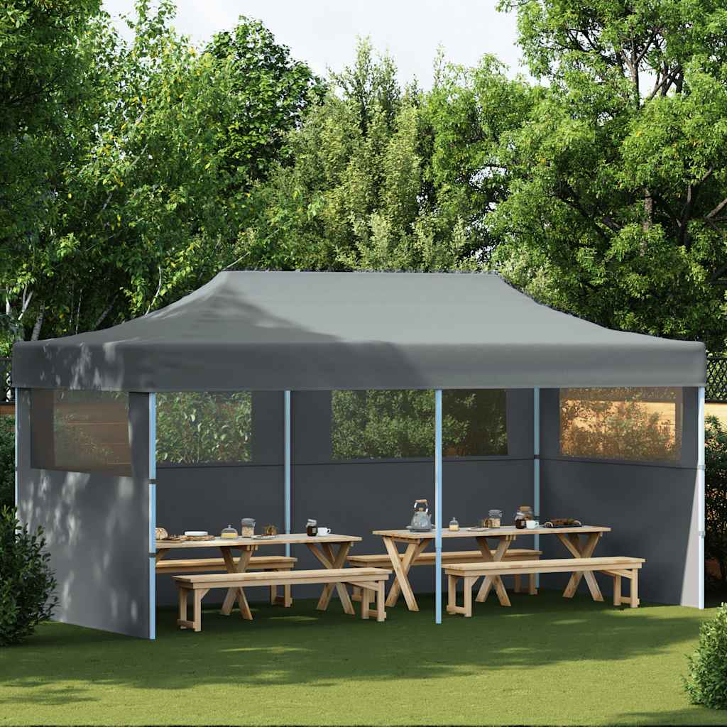 Τέντα Εκδηλώσεων με Τοιχώματα Πτυσσόμενη Pop-Up Ανθρακί 3x6 μ. - Pakobazaar