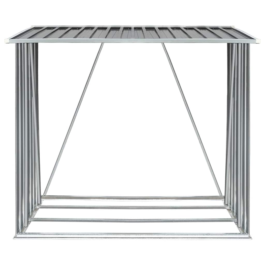 Υπόστεγο Αποθήκευσης Ξύλων Κήπου Γκρι 163x83x154 εκ. Ατσάλι - Pakobazaar