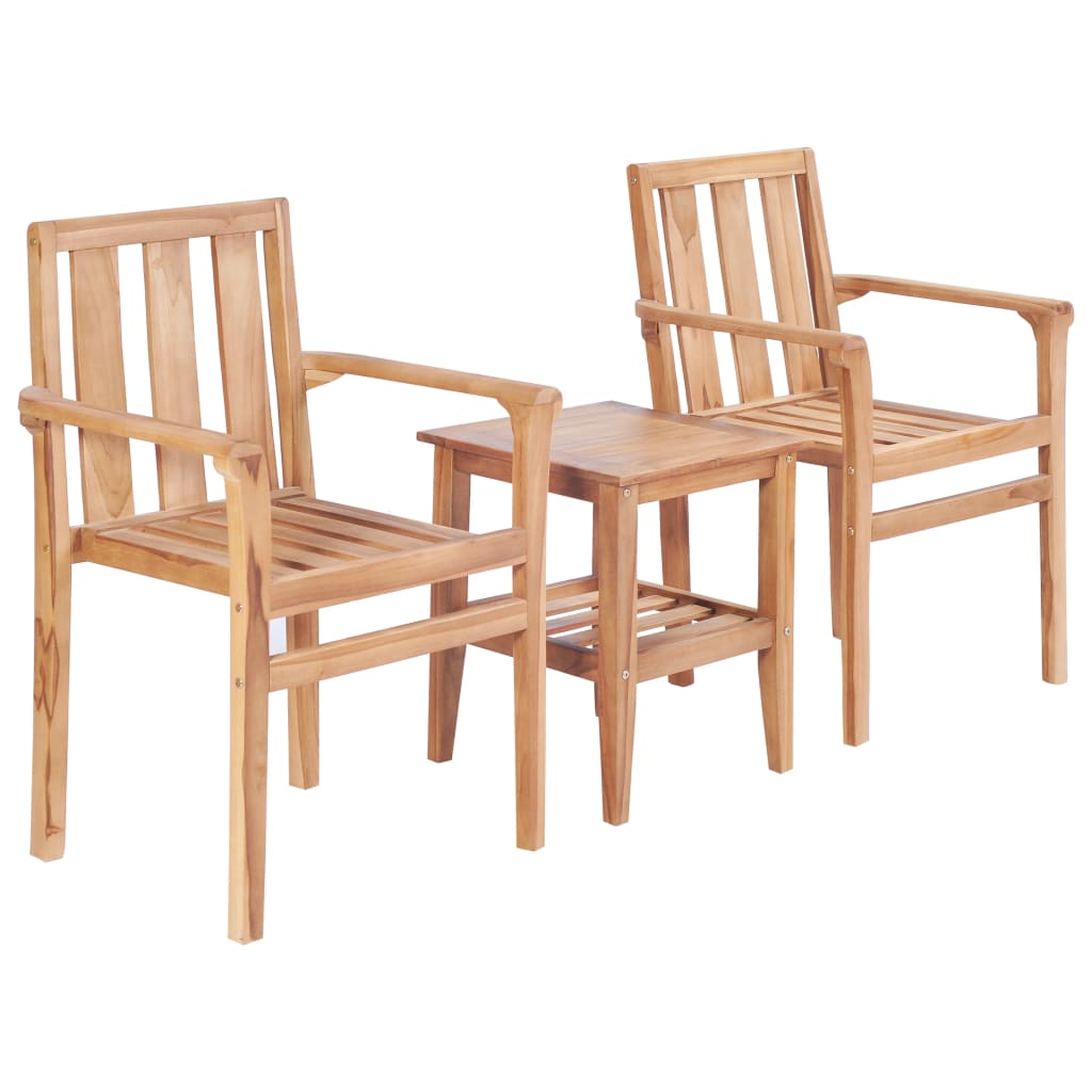 Σετ Επίπλων Bistro 3 Τεμαχίων από Μασίφ Ξύλο Teak - Pakobazaar