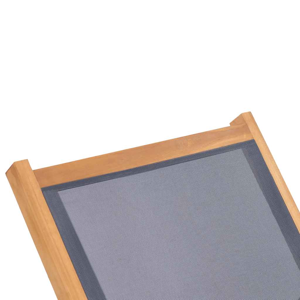 Ξαπλώστρα Πτυσσόμενη από Μασίφ Ξύλο Teak και Textilene με Ρόδες